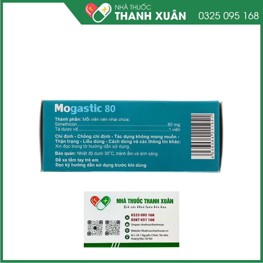 Viên nhai Mogastic 80 trị đầy hơi, khó tiêu